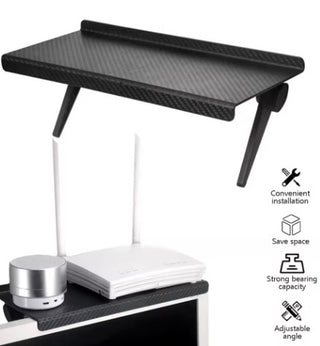 Hylle til oppbevaring på skjerm eller tv